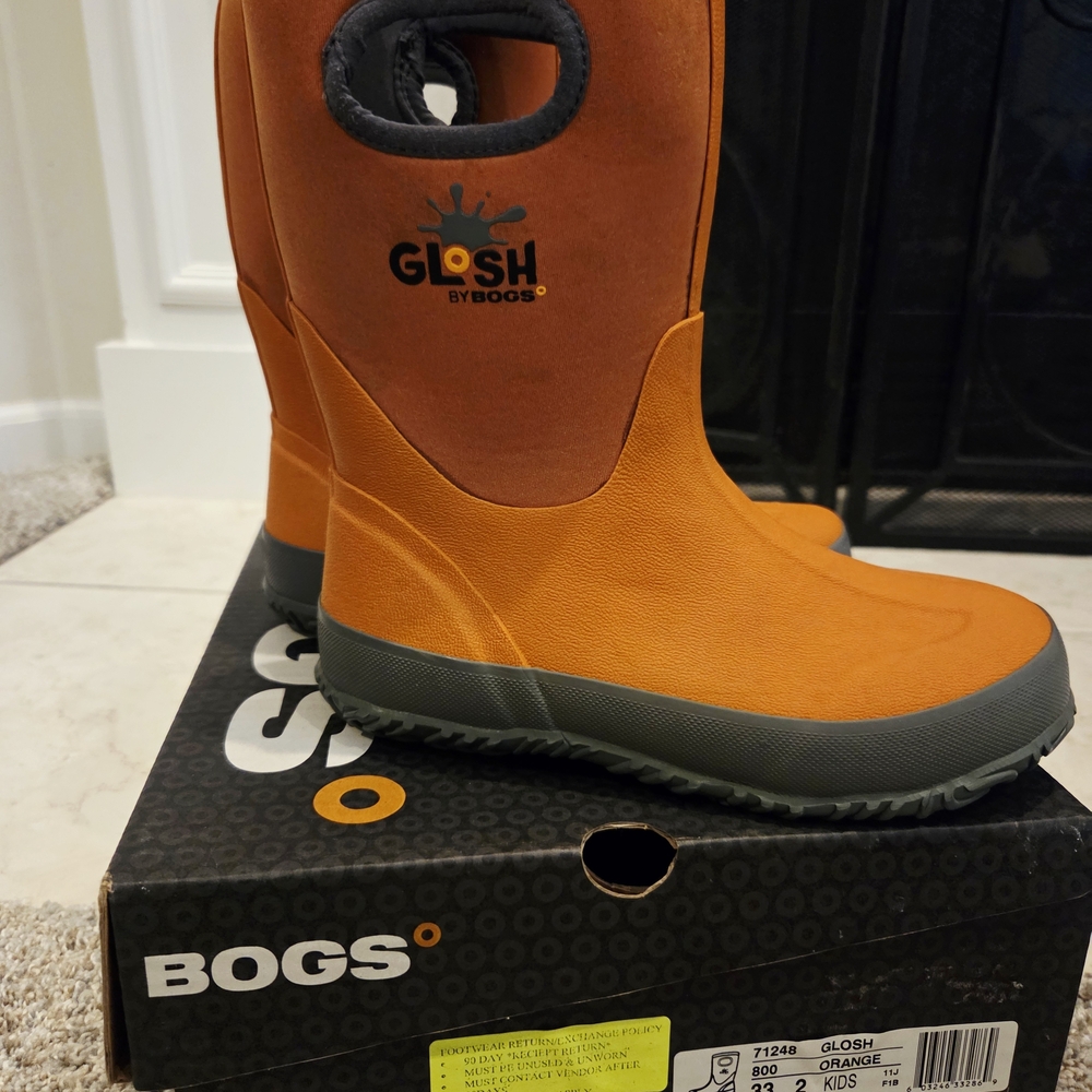 Bogs Kids Orange and Gray Boots